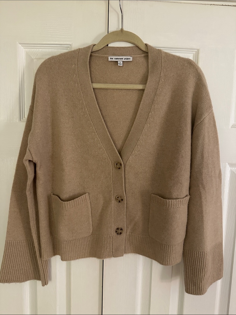 The Cashmere Project Tan Crop cardigan